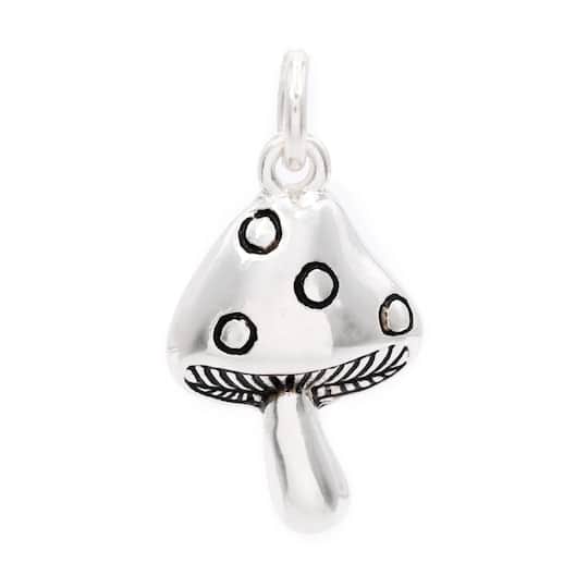 12 Pack: Silver Plated Mushroom Charm by Bead Landing™